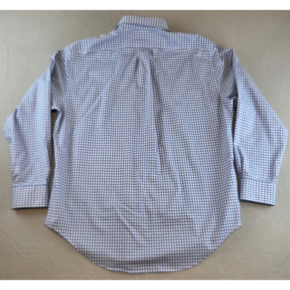 Lauren Ralph Lauren Mens 17 34/35 Classic Fit Non Iron Blue Gingham Dress Shirt - Picture 3 of 12